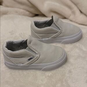 Vans Toddler Classic White Slip-On Sneakers